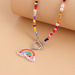 Wholesale colorful rice beads rainbow pendant alloy necklaces JDC-NE-ZW014 necklaces JoyasDeChina Wholesale Jewelry JoyasDeChina Joyas De China