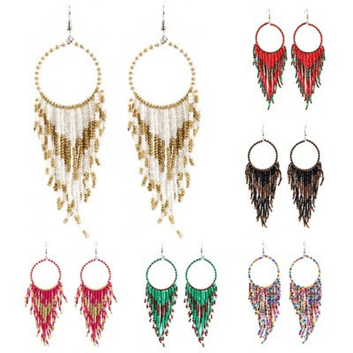 Bulk Jewelry Wholesale colorful rubber band beads tassel earrings JDC-ES-GSNB033 Wholesale factory from China YIWU China