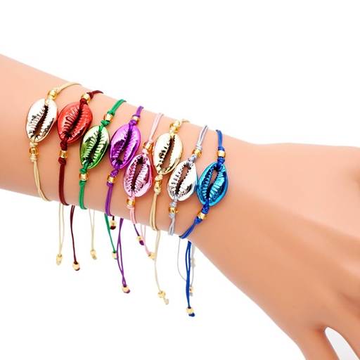 Bulk Jewelry Wholesale colorful shell gold-plated hand-woven Bracelet JDC-BT-RXGBH002 Wholesale factory from China YIWU China