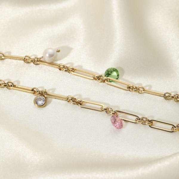 Wholesale colorful stainless steel zircon necklace JDC-NE-JD318 Necklaces 杰鼎 Wholesale Jewelry JoyasDeChina Joyas De China