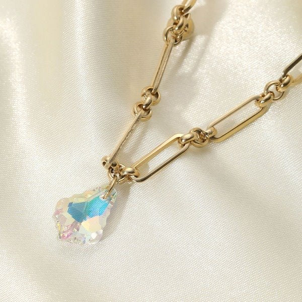 Wholesale colorful stainless steel zircon necklace JDC-NE-JD318 Necklaces 杰鼎 Wholesale Jewelry JoyasDeChina Joyas De China