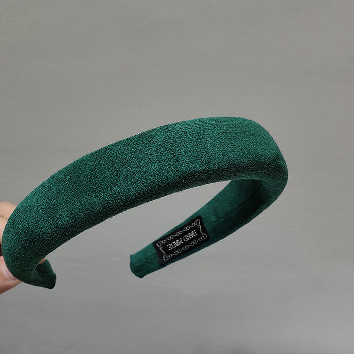 Wholesale colorful suede sponge headband JDC-HD-TOC007 Headband JoyasDeChina Dark green Wholesale Jewelry JoyasDeChina Joyas De China