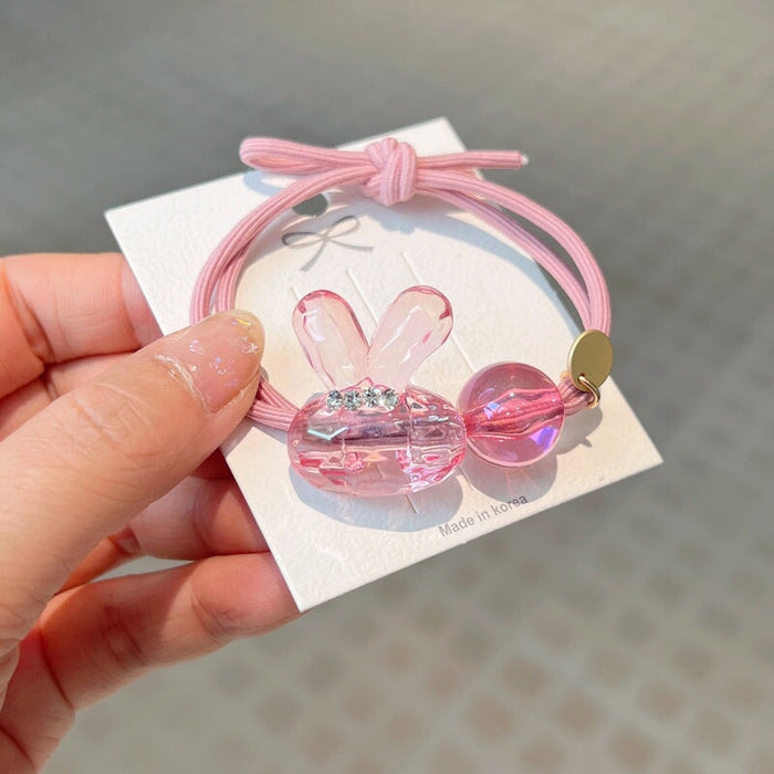 Wholesale colorful transparent bunny hair ring JDC-HS-GSFS010 Hair Scrunchies 夙尚 Wholesale Jewelry JoyasDeChina Joyas De China