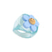 Wholesale colorful transparent small flower acrylic Rings JDC-RS-V002 Rings JoyasDeChina blue Wholesale Jewelry JoyasDeChina Joyas De China