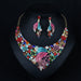 Wholesale colorful wedding, dress earrings crystal necklace set JDC-ST-Qianm028 Suit 千漠 Color Wholesale Jewelry JoyasDeChina Joyas De China