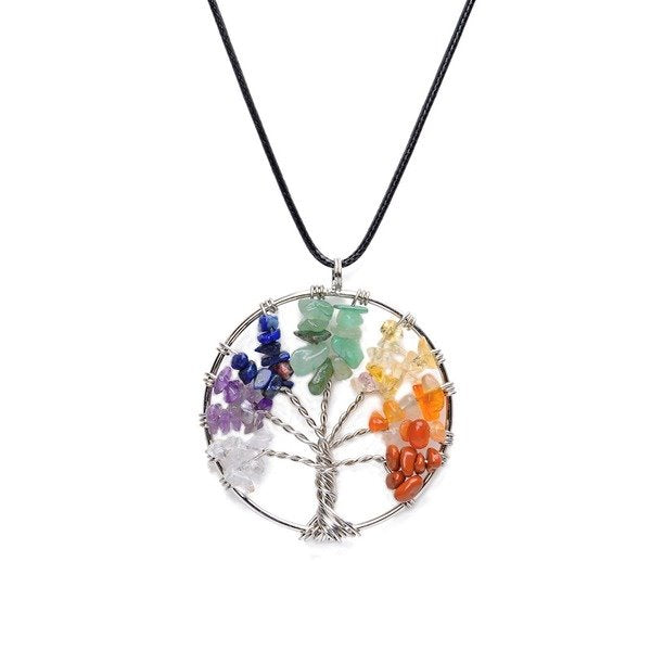 Wholesale colorful wishing tree natural stone Necklaces MOQ≥2 JDC-NE-Aof002 Necklaces 傲凡 Wholesale Jewelry JoyasDeChina Joyas De China