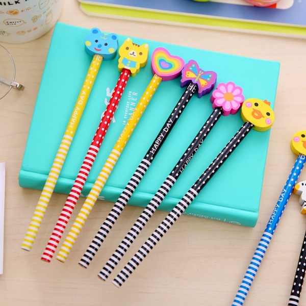 Bulk Jewelry Wholesale colorful wooden HB pencil with eraser for children JDC-PE-XF005 Wholesale factory from China YIWU China