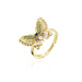 Wholesale colorful zircon butterfly electroplated copper rings JDC-RS-AG326 Rings JoyasDeChina 11452 adjustable Wholesale Jewelry JoyasDeChina Joyas De China