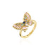 Wholesale colorful zircon butterfly electroplated copper rings JDC-RS-AG326 Rings JoyasDeChina 11455 adjustable Wholesale Jewelry JoyasDeChina Joyas De China