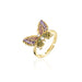 Wholesale colorful zircon butterfly electroplated copper rings JDC-RS-AG326 Rings JoyasDeChina 11456 adjustable Wholesale Jewelry JoyasDeChina Joyas De China
