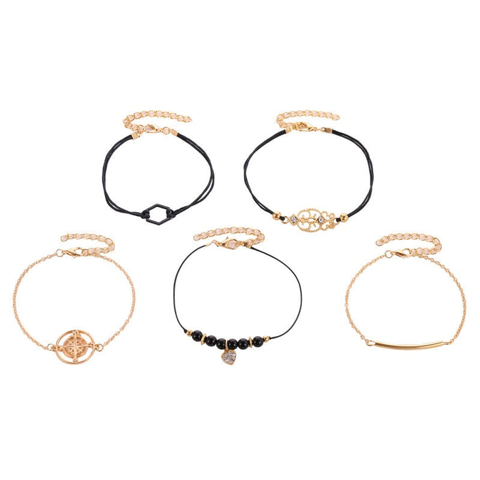 Wholesale Compass Totem Rhinestone Heart Beaded Alloy Bracelet JDC-BT-A030 Bracelet 妙雅 Wholesale Jewelry JoyasDeChina Joyas De China