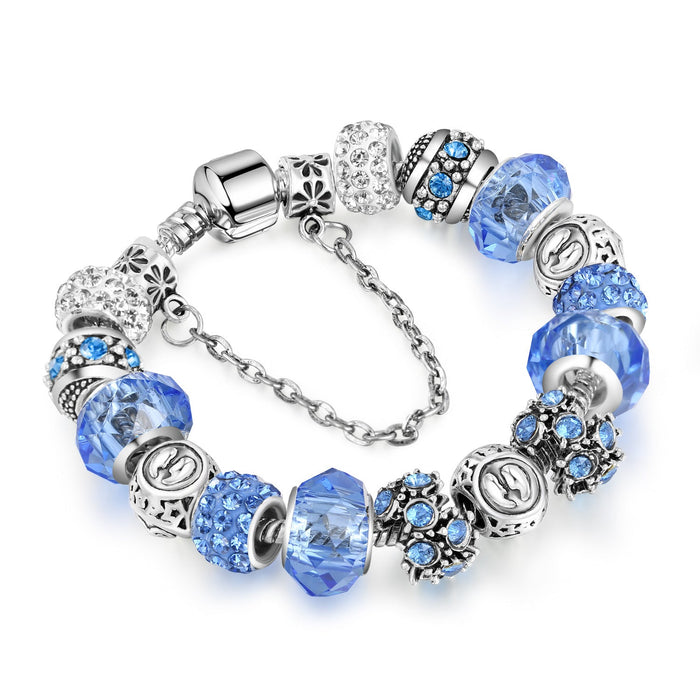 Wholesale Constellation Crystal Alloy Beaded Bracelet JDC-BT-GSPD005 Bracelet JoyasDeChina Light blue Gemini 17CM Wholesale Jewelry JoyasDeChina Joyas De China