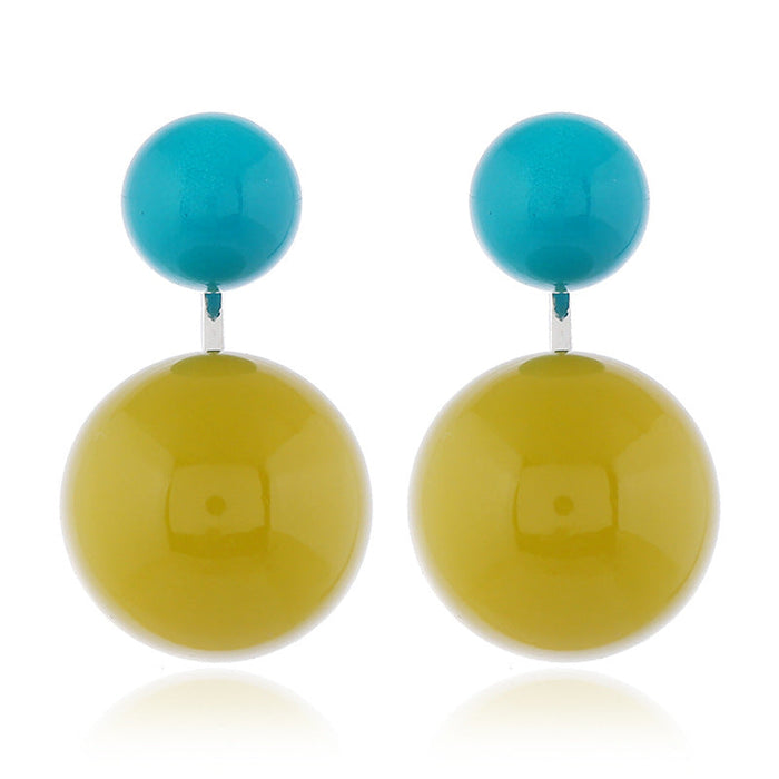 Wholesale contrast acrylic Earrings JDC-ES-KQ076 Earrings JoyasDeChina Blue+Green Wholesale Jewelry JoyasDeChina Joyas De China