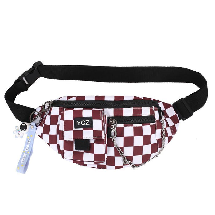 Bulk Jewelry Wholesale contrast check simple hip hop One Shoulder Messenger couple bag JDC-HB-LS017 Wholesale factory from China YIWU China