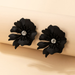 Wholesale cool wind black flower Rhinestone Earrings JDC-ES-C389 Earrings JoyasDeChina Wholesale Jewelry JoyasDeChina Joyas De China