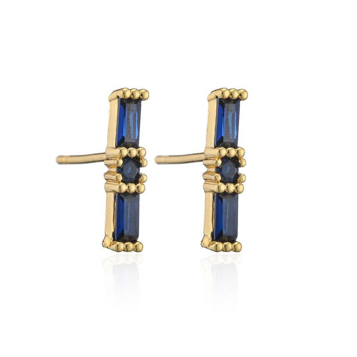 Wholesale copper 3-color T-square zircon earrings JDC-ES-ag057 Earrings JoyasDeChina 40872 Wholesale Jewelry JoyasDeChina Joyas De China