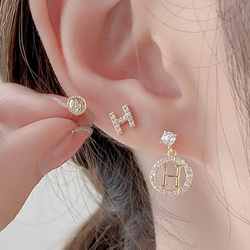 Wholesale Copper 925 Silver Needle Zircon Electroplating Real Gold Earrings JDC-ES-QLX027 Earrings 巧兰轩 Wholesale Jewelry JoyasDeChina Joyas De China
