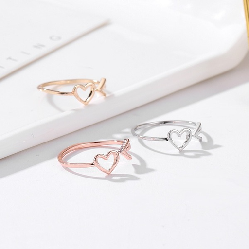 Bulk Jewelry Wholesale copper arrow heart opening hollow love rings JDC-RS-MH002 Wholesale factory from China YIWU China