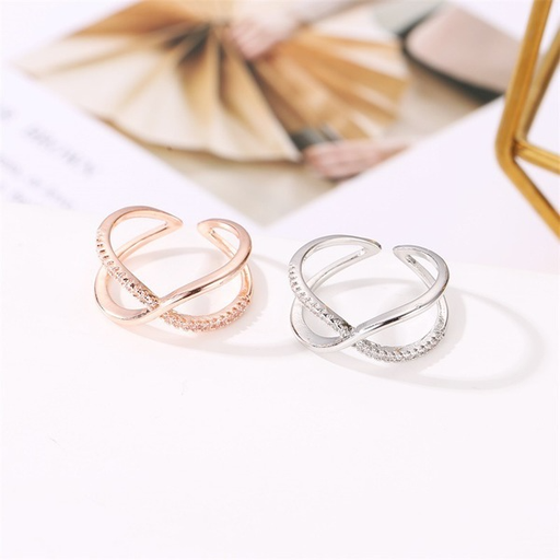 Bulk Jewelry Wholesale copper asymmetric cross rings JDC-RS-MH004 Wholesale factory from China YIWU China