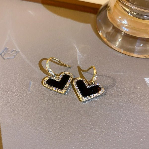 Wholesale copper black Love Earrings JDC-ES-BY-064 Earrings 宝钰 Wholesale Jewelry JoyasDeChina Joyas De China