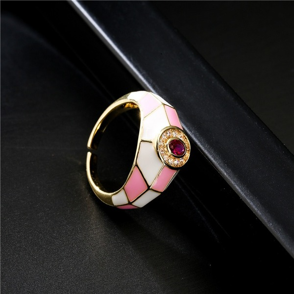 Bulk Jewelry Wholesale copper block mixed color drop oil zircon open rings JDC-RS-ag142 Wholesale factory from China YIWU China