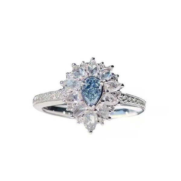 Wholesale copper blue gem silver rings JDC-RS-WN007 Rings 薇妮 Wholesale Jewelry JoyasDeChina Joyas De China