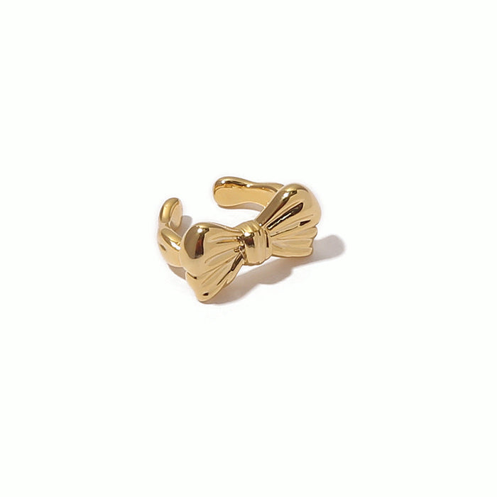Wholesale copper Bowknot ear clips JDC-ES-YWLY022 Earrings 丽轶 gold single Wholesale Jewelry JoyasDeChina Joyas De China