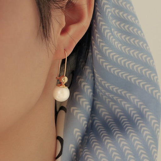 Wholesale copper bright pearl earrings JDC-ES-YWLY019 Earrings 丽轶 Wholesale Jewelry JoyasDeChina Joyas De China