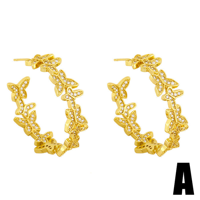 Wholesale copper butterfly gold earrings JDC-ES-AS030 Earrings 翱?N A Wholesale Jewelry JoyasDeChina Joyas De China