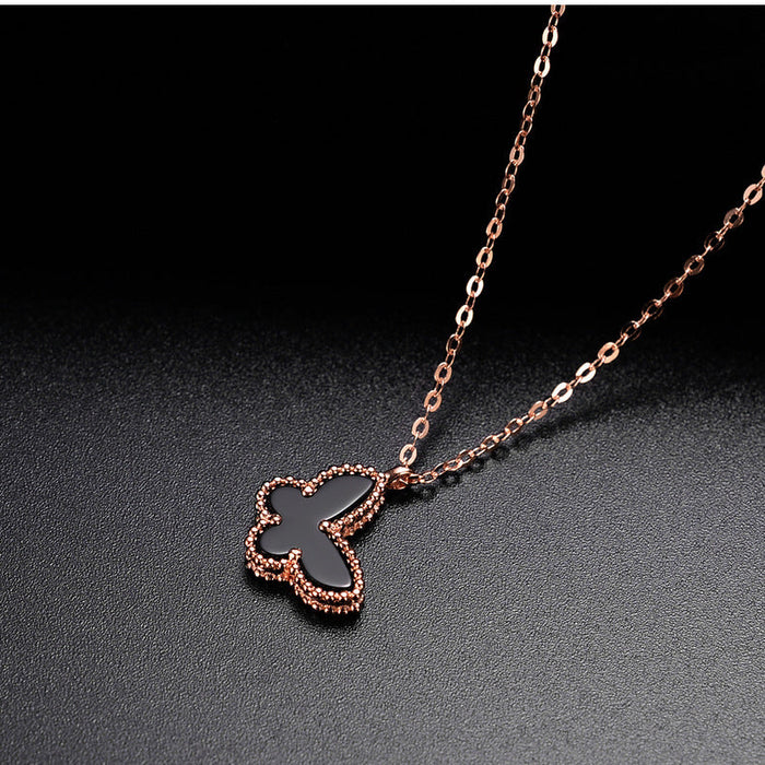 Wholesale copper butterfly necklaces JDC-NE-QLX001 Necklaces 巧兰轩 black Wholesale Jewelry JoyasDeChina Joyas De China