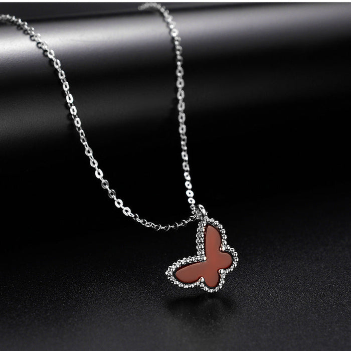 Wholesale copper butterfly necklaces JDC-NE-QLX001 Necklaces 巧兰轩 red Wholesale Jewelry JoyasDeChina Joyas De China