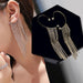 Wholesale copper C-shaped flashing diamond tassel earrings JDC-ES-XuF014 Earrings 旭帆 Wholesale Jewelry JoyasDeChina Joyas De China