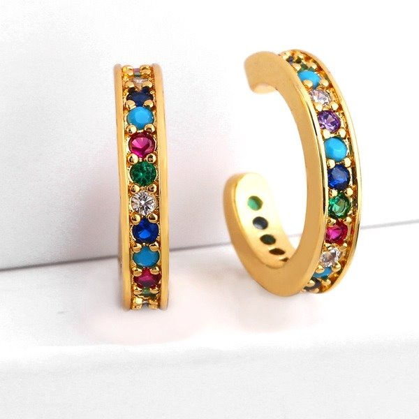 Wholesale copper C-shaped Gold Earrings JDC-ES-AS029 Earrings 宝钰 Wholesale Jewelry JoyasDeChina Joyas De China