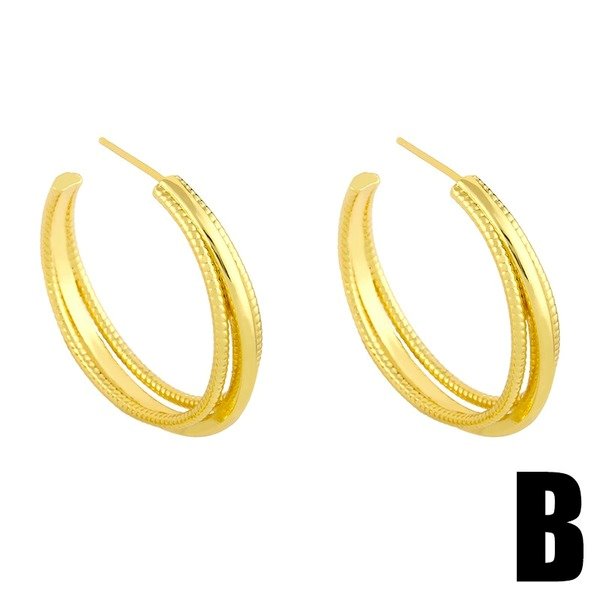 Wholesale copper C-shaped Gold Earrings JDC-ES-AS059 Earrings 翱?N Wholesale Jewelry JoyasDeChina Joyas De China