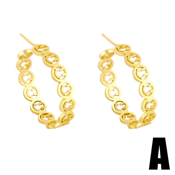Wholesale copper C-shaped Gold Earrings JDC-ES-AS059 Earrings 翱?N A Wholesale Jewelry JoyasDeChina Joyas De China
