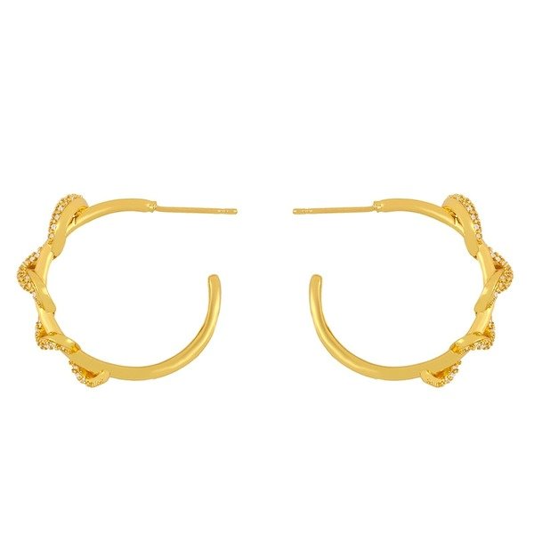 Wholesale copper C-shaped Gold Earrings JDC-ES-AS061 Earrings 翱?N Wholesale Jewelry JoyasDeChina Joyas De China