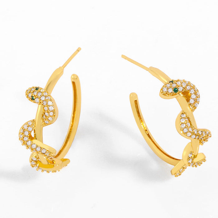 Wholesale copper C-shaped Gold Earrings JDC-ES-AS061 Earrings 翱?N Graph color Wholesale Jewelry JoyasDeChina Joyas De China