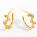 Wholesale copper C-shaped Gold Earrings JDC-ES-AS061 Earrings 翱?N Graph color Wholesale Jewelry JoyasDeChina Joyas De China