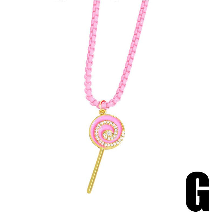 Bulk Jewelry Wholesale copper candy-colored lollipop necklaces JDC-NE-AS298 Wholesale factory from China YIWU China