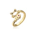 Bulk Jewelry Wholesale copper cat eating fish shaped open rings JDC-RS-ag158 Wholesale factory from China YIWU China