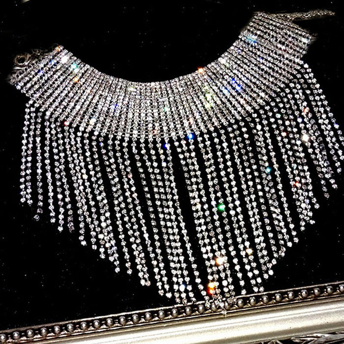 Wholesale copper claw chain tassel rhinestone necklace JDC-NE-JX015 Necklaces 锦希 JL0240 Wholesale Jewelry JoyasDeChina Joyas De China