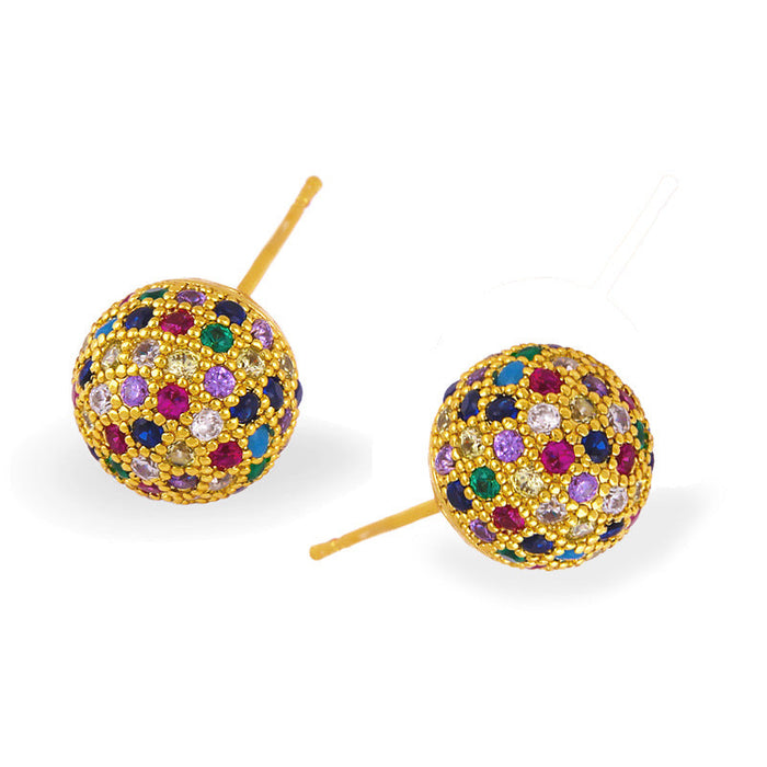 Wholesale copper color ball earrings JDC-ES-AS039 Earrings 翱?N Golden Wholesale Jewelry JoyasDeChina Joyas De China