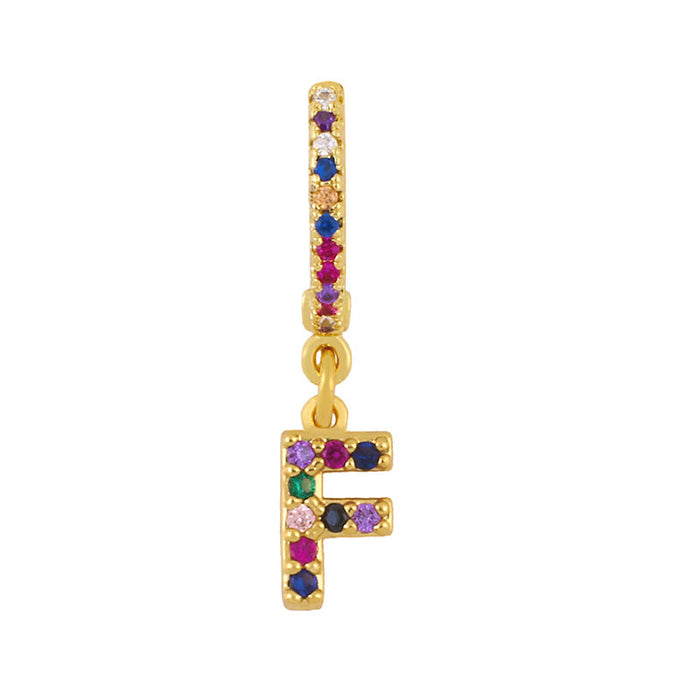 Wholesale copper color letter Earrings JDC-ES-AS036 Earrings 翱?N F Wholesale Jewelry JoyasDeChina Joyas De China