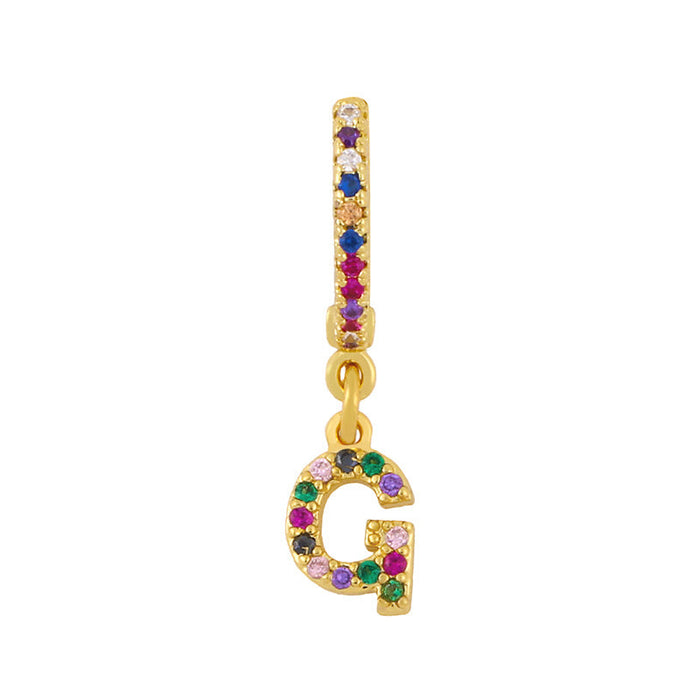 Wholesale copper color letter Earrings JDC-ES-AS036 Earrings 翱?N G Wholesale Jewelry JoyasDeChina Joyas De China