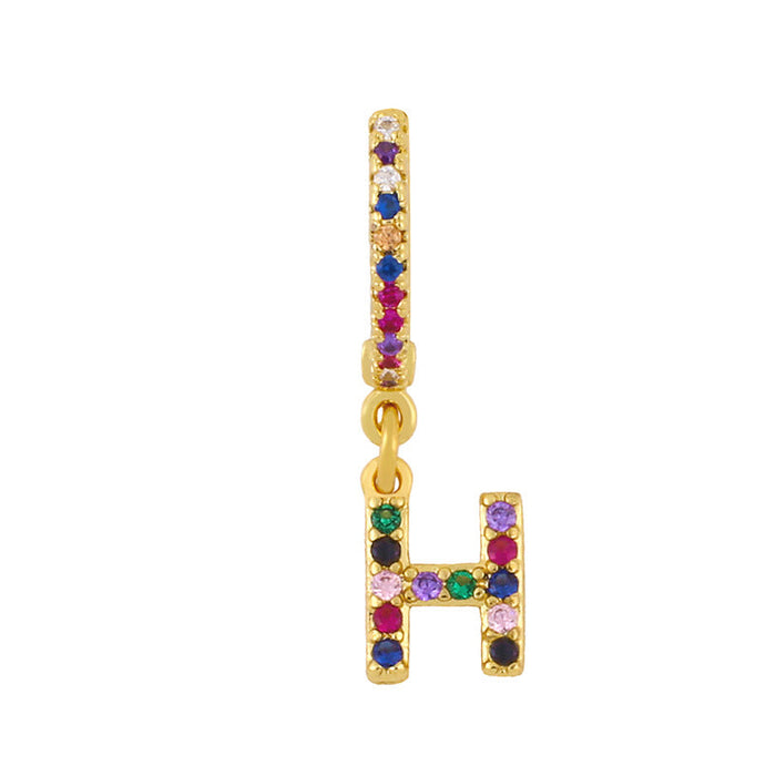 Wholesale copper color letter Earrings JDC-ES-AS036 Earrings 翱?N H Wholesale Jewelry JoyasDeChina Joyas De China