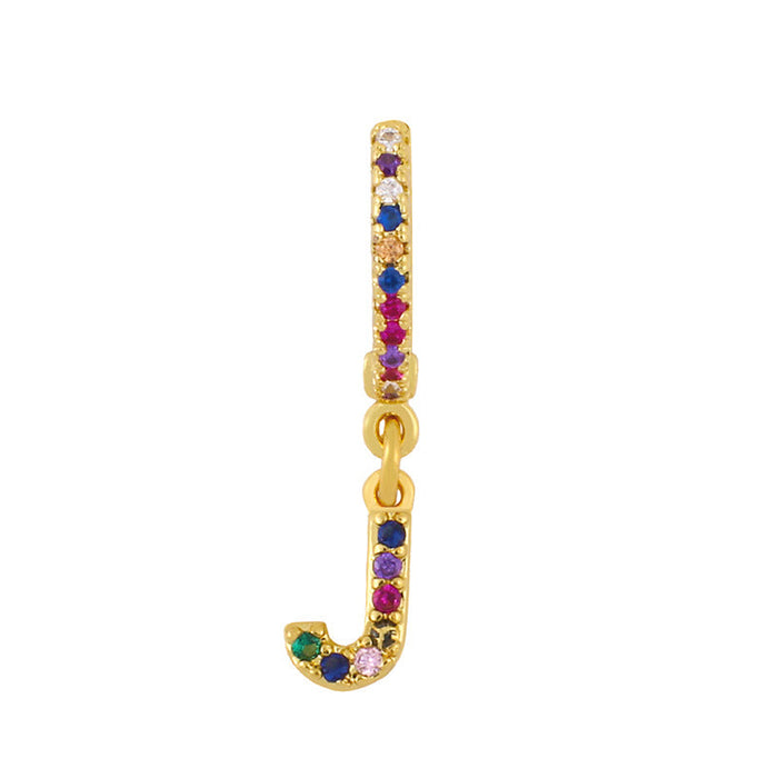 Wholesale copper color letter Earrings JDC-ES-AS036 Earrings 翱?N J Wholesale Jewelry JoyasDeChina Joyas De China