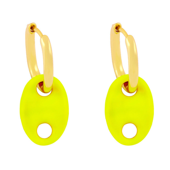 Wholesale copper colored pig nose Earrings JDC-ES-AS066 Earrings 翱?N yellow Wholesale Jewelry JoyasDeChina Joyas De China