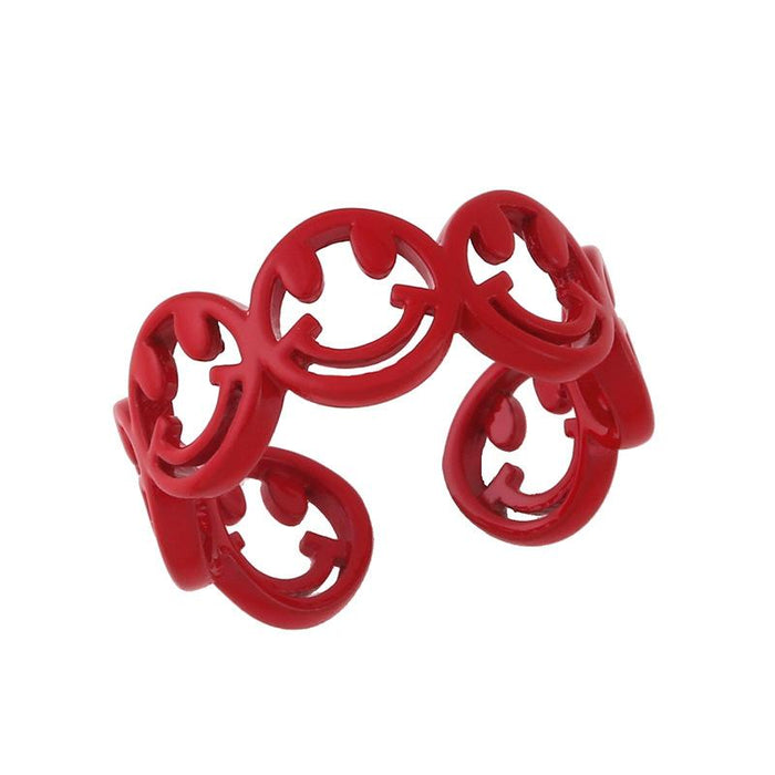 Bulk Jewelry Wholesale copper cute smile rings JDC-RS-AS260 Wholesale factory from China YIWU China