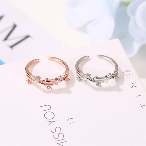 Bulk Jewelry Wholesale copper diamond branch opening rings JDC-RS-MH027 Wholesale factory from China YIWU China