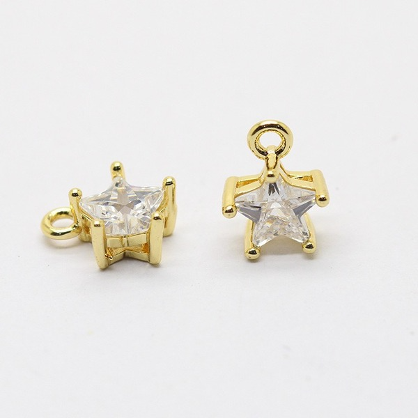 Bulk Jewelry Wholesale copper diamond five-pointed star charms JDC-CS-ZX001 Wholesale factory from China YIWU China